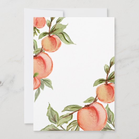 甘い小さな桃の赤ちゃんシャワー 招待状 (裏面)