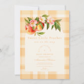 甘い小さな桃の赤ちゃんシャワー 招待状 (正面)
