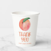 甘い小さな桃の赤ちゃんシャワー 紙コップ (正面)