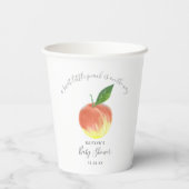 甘い小さな桃の赤ちゃんシャワー 紙コップ (裏面)