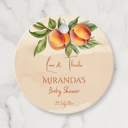 甘い小さな桃の赤ちゃん感謝していシャワーあなたが好き フェイバータグ (正面)