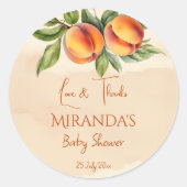 甘い小さな桃の赤ちゃん感謝していシャワーあなたが好き ラウンドシール (正面)