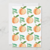 甘い小さな桃の赤男女兼用ちゃんシャワー 招待状 (裏面)