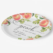 甘い小さな桃の途中で赤ちゃんシャワー ペーパープレート (アングル)