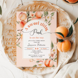 甘い小さな桃の途中で赤ちゃんシャワー 招待状