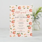 甘い小さな桃の途中の赤ちゃんシャワー 招待状 (スタンド正面)