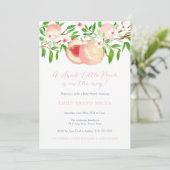 甘い小さな桃の途中の赤ちゃんシャワー 招待状 (スタンド正面)