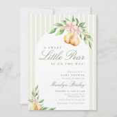 甘い小さな梨の赤ちゃんシャワーアーチ 招待状 (正面)