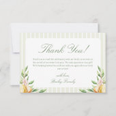 甘い小さな梨の赤ちゃんシャワーパステルグリーン サンキューカード (正面)