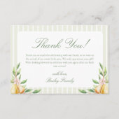 甘い小さな梨の赤ちゃんシャワーパステルグリーン サンキューカード (正面)