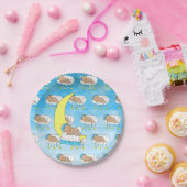 甘い小さな民族ベビーが月に眠る ペーパープレート (パーティー)