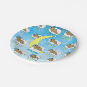 甘い小さな民族ベビーが月に眠る ペーパープレート (アングル)