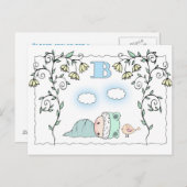 甘い小さな男の子の赤ちゃんシャワー葉書招待状 インビテーションポストカード (正面/裏面)