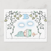 甘い小さな男の子の赤ちゃんシャワー葉書招待状 インビテーションポストカード (正面)