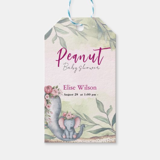 甘い小さな落花生が道を進んでいる ギフトタグ (正面)