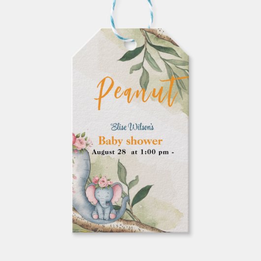 甘い小さな落花生が道を進んでいる ギフトタグ (正面)