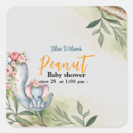 甘い小さな落花生が道を進んでいる スクエアシール