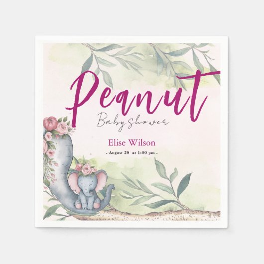 甘い小さな落花生が道を進んでいる スタンダードカクテルナプキン (正面)