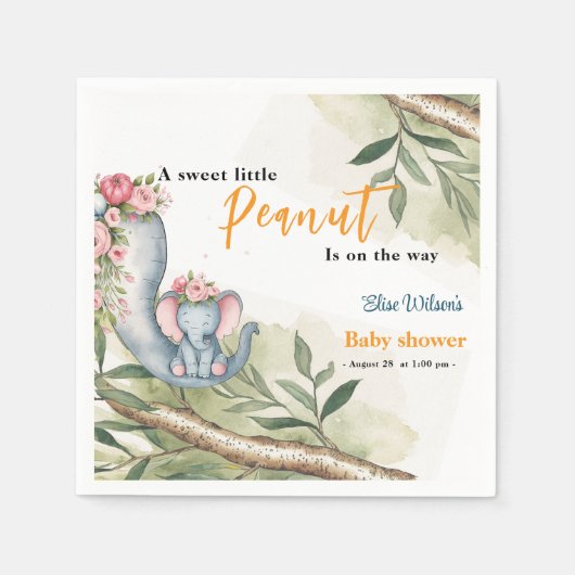 甘い小さな落花生が道を進んでいる スタンダードカクテルナプキン (正面)