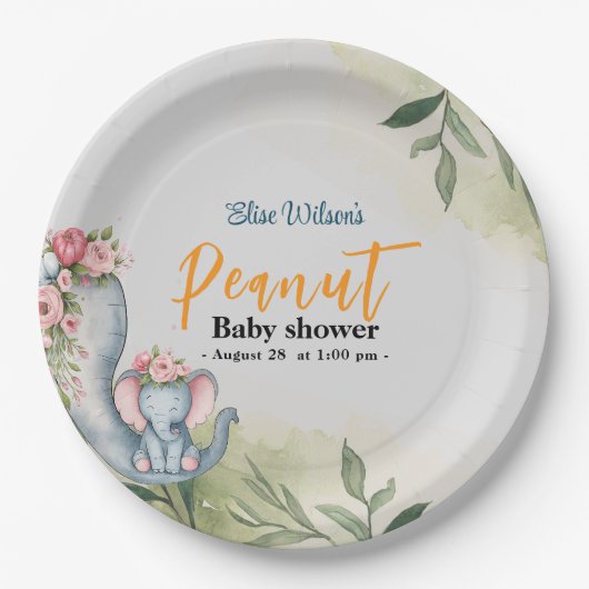 甘い小さな落花生が道を進んでいる ペーパープレート (正面)