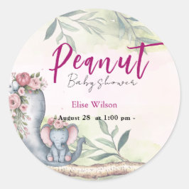 甘い小さな落花生が道を進んでいる ラウンドシール