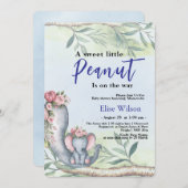 甘い小さな落花生が道を進んでいる 招待状 (正面/裏面)