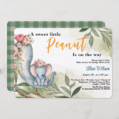 甘い小さな落花生が道を進んでいる 招待状 (正面/裏面)