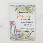 甘い小さな落花生が道を進んでいる 招待状 (正面/裏面)