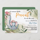 甘い小さな落花生が道を進んでいる 招待状 (正面/裏面)