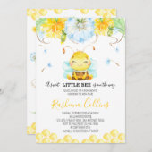 甘い小さな蜂の赤ちゃんシャワー 招待状 (正面/裏面)