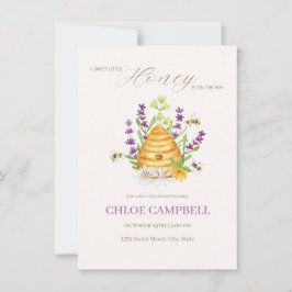 甘い小さな蜂蜜が赤ちゃんのシャワーの途中にある 招待状