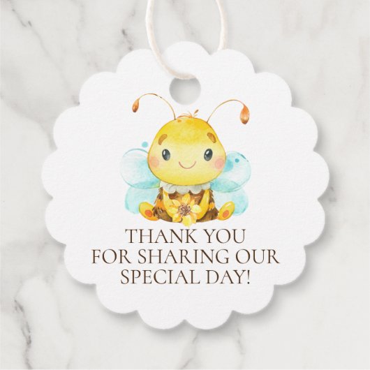 甘い小さな蜂蜜の赤ちゃんシャワーのお願い フェイバータグ (裏面)