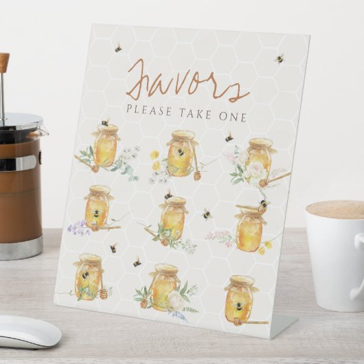 甘い小さな蜂蜜の赤ちゃんシャワーの好意 台座サイン (インサイチュ)