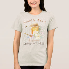 甘い小さな蜂蜜の赤ちゃんシャワーママへ トライブレンドTシャツ