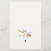 甘い小さな蜂蜜の赤ちゃんシャワーメニュー (裏面)