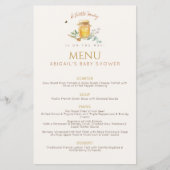 甘い小さな蜂蜜の赤ちゃんシャワーメニュー (正面)