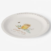 甘い小さな蜂蜜の赤ちゃんシャワー歓迎サイン ペーパープレート (アングル)