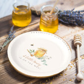 甘い小さな蜂蜜の赤ちゃんシャワー歓迎サイン ペーパープレート