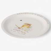 甘い小さな蜂蜜の赤ちゃんシャワー歓迎サイン ペーパープレート (アングル)