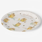 甘い小さな蜂蜜の赤ちゃんシャワー歓迎サイン ペーパープレート (アングル)