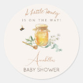 甘い小さな蜂蜜の赤ちゃんシャワー歓迎サイン ラウンドシール (正面)