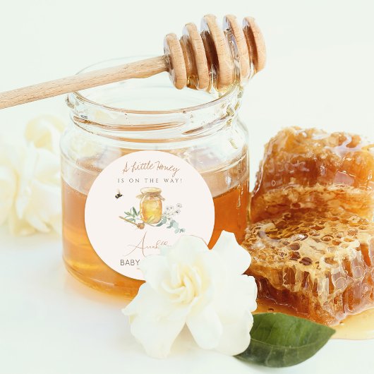 甘い小さな蜂蜜の赤ちゃんシャワー歓迎サイン ラウンドシール