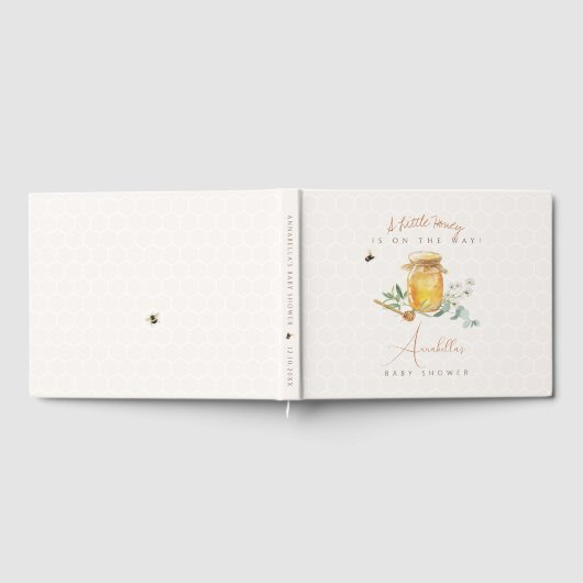 甘い小さな蜂蜜の赤ちゃんシャワー ゲストブック (全面)