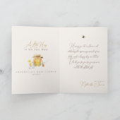 甘い小さな蜂蜜の赤ちゃんシャワー サンキューカード (内部)