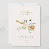 甘い小さな蜂蜜の赤ちゃんシャワー サンキューカード (裏面)