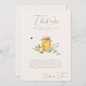 甘い小さな蜂蜜の赤ちゃんシャワー サンキューカード (正面/裏面)