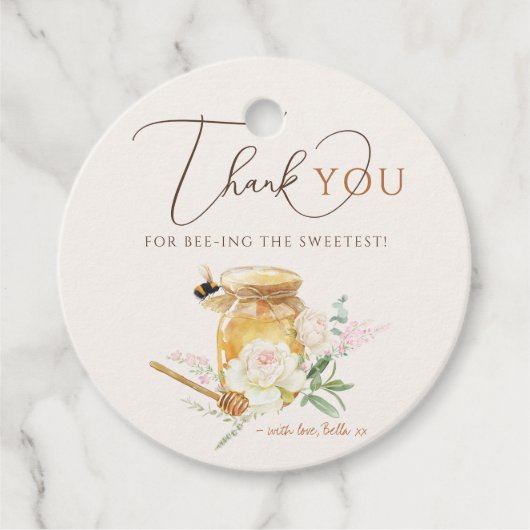 甘い小さな蜂蜜の赤ちゃんシャワー フェイバータグ (正面)