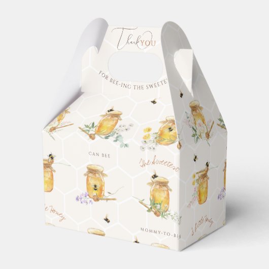 甘い小さな蜂蜜の赤ちゃんシャワー フェイバーボックス (裏面サイド)