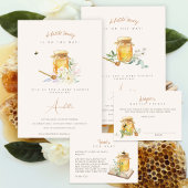 甘い小さな蜂蜜の赤ちゃんシャワー 招待状