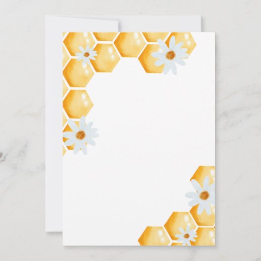 甘い小さな蜂蜜の赤ちゃんシャワー 招待状 (裏面)